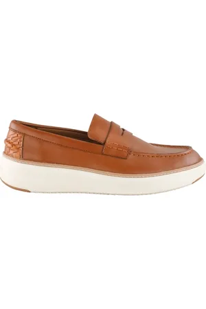 Cole Haan Buty, Mężczyzna, brązowy, 42 EU, Skóra, Brązowe wsuwane mokasyny z białą gumową podeszwą