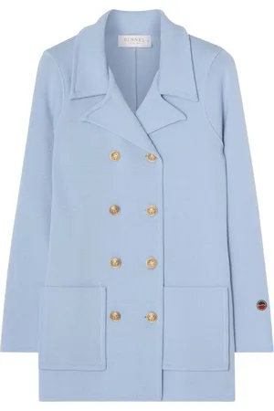 BUSNEL Płaszcze, Kobieta, Niebieski, L, Wełna, Victoria Jacket Ice