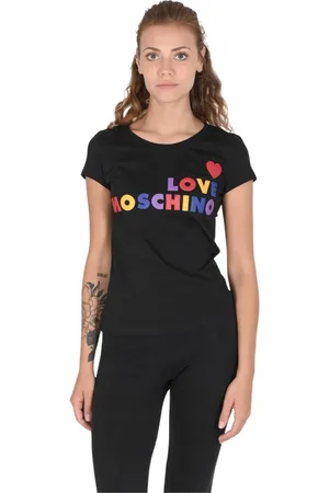 Moschino Koszulki, Kobieta, Czarny, S, Bawełna, Bawełniana koszulka T-Shirt