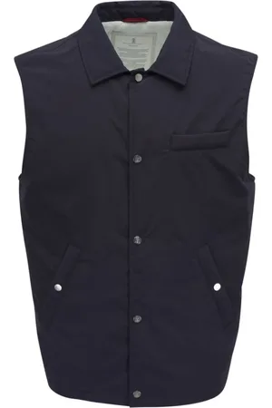 Brunello Cucinelli Kurtki, Mężczyzna, Niebieski, M, Nylon, Padded Vest