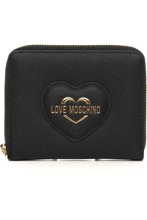 Moschino Akcesoria, Kobieta, Czarny, ONE SIZE, Kompaktowy portfel z wieloma przegródkami