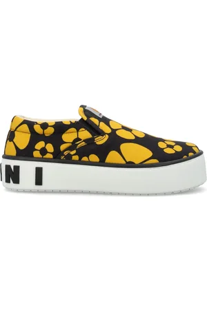 Marni Buty, Kobieta, Wielobarwność, 36 EU, Bawełna, Black Sun Floral Low Cut Sneakers