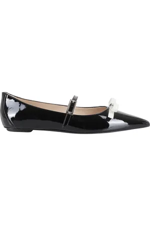 Stuart Weitzman Buty, Kobieta, Czarny, 35 1/2 EU, Skóra, Baletki Mary Jane z Kokardką