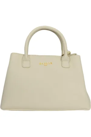 GAËLLE Torebki, Kobieta, Beżowy, ONE SIZE, Jasna Beżowa Torba Shopper z Paskiem z Logo i Ramiączkiem Jacquard