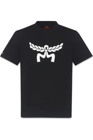 MCM Koszulki, unisex, Czarny, S, Bawełna, T-shirt z logo Laurel z organicznej bawełny