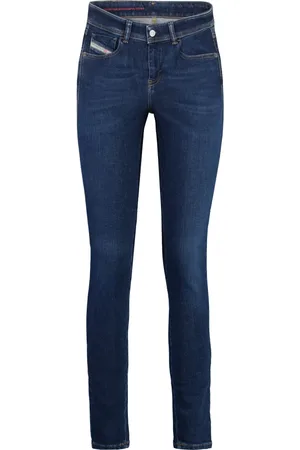 Diesel Jeansy, Kobieta, Niebieski, W27, Bawełna, Super Skinny Jeansy z Kontrastowymi Przeszyciami