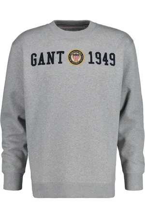 GANT Bluzy, Mężczyzna, Szary, L, Bawełna, Maglieria Sweatshirt