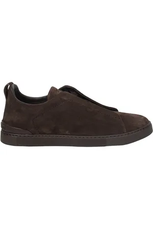 Ermenegildo Zegna Buty, Mężczyzna, brązowy, 42 1/2 EU, Skóra, Sneakersy Low Top Triple Stitch