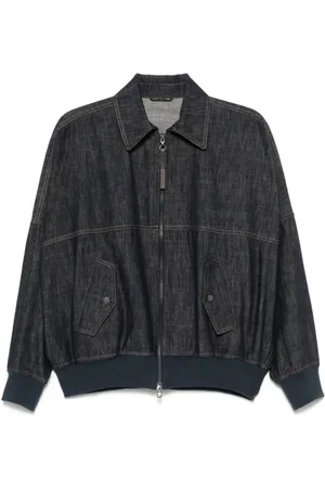 Brunello Cucinelli Kurtki, Kobieta, Niebieski, 2XS, Bawełna, Elegancka kurtka wierzchnia z bawełny