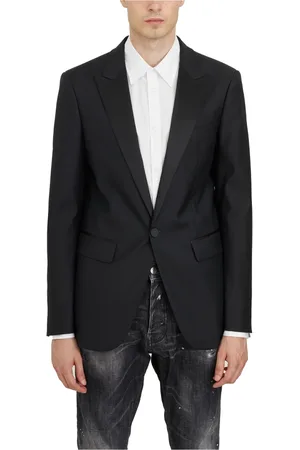 Dsquared2 Kurtki, Mężczyzna, Czarny, M, Lana and Silk Berlin Blazer