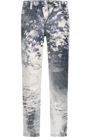 Roberto Cavalli Jeansy, Mężczyzna, Niebieski, W34, Appaloosa Print Jeansy Niebieskie Męskie
