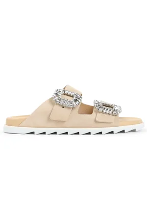 Roger Vivier Buty, Kobieta, Beżowy, 37 EU, Zamsz, Eleganckie Nude Sandały dla Kobiet