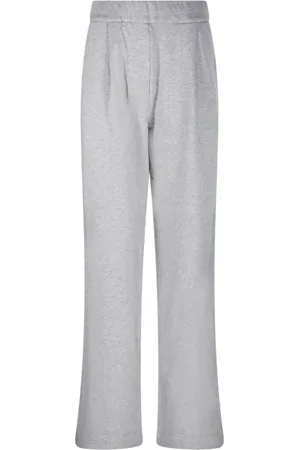 DRIES VAN NOTEN Spodnie, Kobieta, Szary, XS, Bawełna, Spodnie Harti w kolorze szarej melanżowej dzianiny
