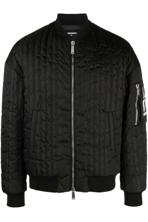 Dsquared2 Kurtki, Mężczyzna, Czarny, S, Kurtka Bomberka z Naszywką Logo