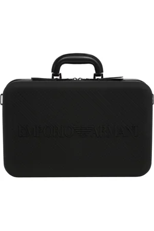 Emporio Armani Torebki, Mężczyzna, Czarny, ONE SIZE, Stylowa aktówka z zamkiem błyskawicznym