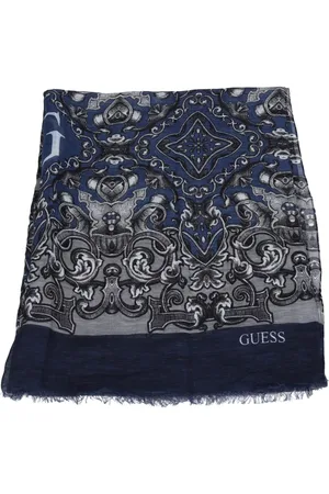 Guess Akcesoria, Mężczyzna, Niebieski, ONE SIZE, Len, Apaszka Foulard