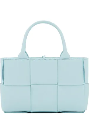 Bottega Veneta Torebki, Kobieta, Niebieski, ONE SIZE, Skóra, Mini torebka Tote z plecionką Intrecciato