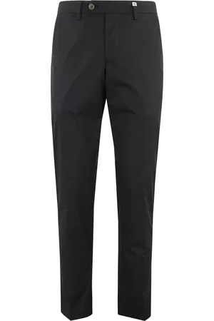 MYTHS Spodnie, Mężczyzna, Czarny, L, Nylon, Czarne spodnie chino z bawełny stretch