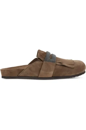 Brunello Cucinelli Buty, Kobieta, brązowy, 36 EU, Skóra, Wsuwane płaskie buty