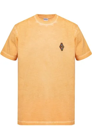 MARCELO BURLON Koszulki, Mężczyzna, Pomarańczowy, S, Bawełna, Pomarańczowa Koszulka