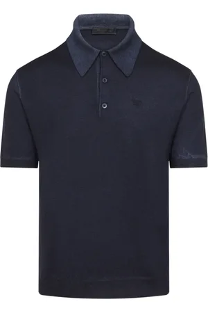 Prada Koszulki, Mężczyzna, Niebieski, XL, Kaszmir, Niebieski T-shirt Luksusowy Styl