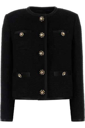 Dolce & Gabbana Kurtki, Kobieta, Czarny, S, Tweed, Czarny Blezer z Tweedu dla Kobiet