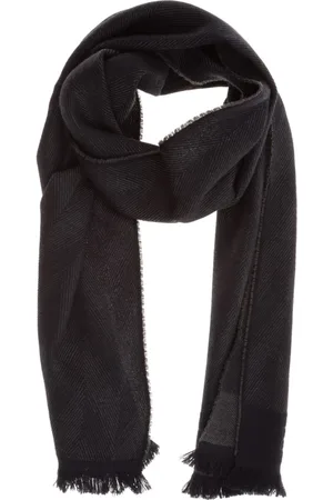 Emporio Armani Akcesoria, Mężczyzna, Szary, ONE SIZE, Wełna, Szalik Męski Szary z Logo