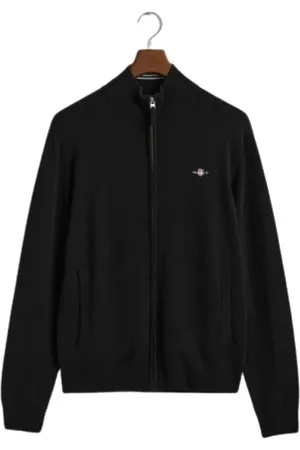 GANT Swetry, Mężczyzna, Czarny, 2XL, Wełna, Rozpinany kardigan