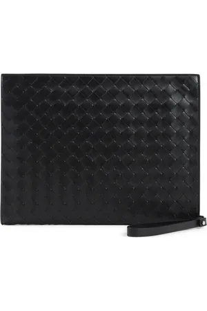 Bottega Veneta Torebki, Mężczyzna, Czarny, ONE SIZE, Skóra, Czarno-Srebrna Aktówka