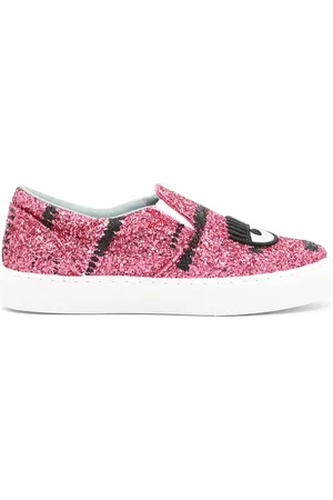 Chiara Ferragni Buty, Kobieta, Różowy, 40 EU, Skóra, Różowe wsuwane sneakersy