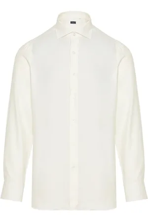 Finamore Koszule, Mężczyzna, Biały, 3XL, Kaszmir, Luksusowa Koszula z Bawełny i Kaszmiru Made in Italy