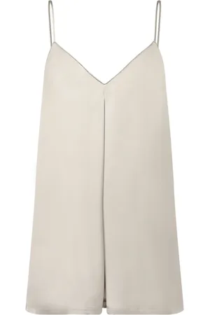 Fabiana Filippi Koszulki, Kobieta, Szary, XS, Elegancki top z satynowej wiskozy