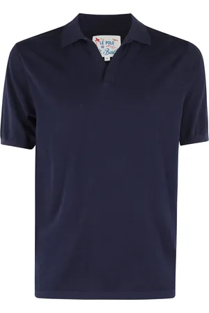 MC2 SAINT BARTH Koszulki, Mężczyzna, Niebieski, M, Granatowy Polo Shirt Classic V-Neck Short Sleeve