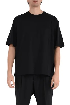 LANEUS Koszulki, Mężczyzna, Czarny, L, Bawełniany t-shirt z okrągłym dekoltem
