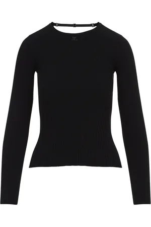 Courrèges Swetry, Kobieta, Czarny, XS, Poliester, Czarny Sweter