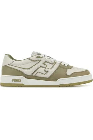 Fendi Buty, Mężczyzna, Zielony, 40 EU, Skóra, Sznurowane Sneakersy z Gumową Podeszwą