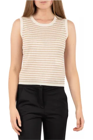 Max Mara Koszulki, Kobieta, Beżowy, M, Bawełna, Chic Studio Top