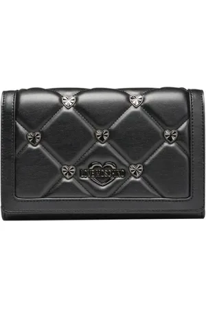 Moschino Torebki, Kobieta, Czarny, ONE SIZE, Skóra, Torebka na ramię z łańcuszkiem i logo z przodu