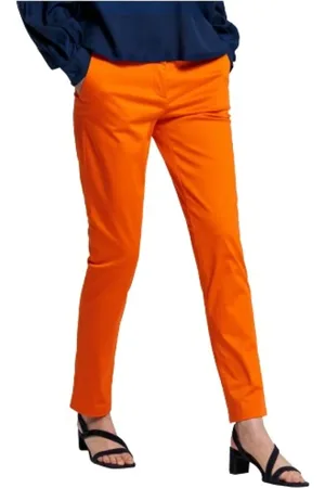 GANT Spodnie, Kobieta, Pomarańczowy, S, Bawełna, Satynowe spodnie chino