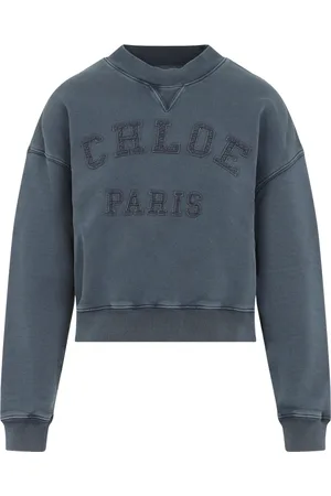 Chloé Bluzy, Kobieta, Niebieski, S, Bawełna, Sweater Elegance
