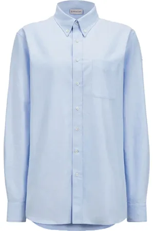 Moncler Bluzki, Kobieta, Niebieski, S, Klasyczna Niebieska Koszula Oxford