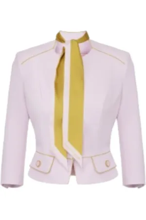 Elisabetta Franchi Kurtki, Kobieta, Różowy, M, Crêpe De Chine Jacket
