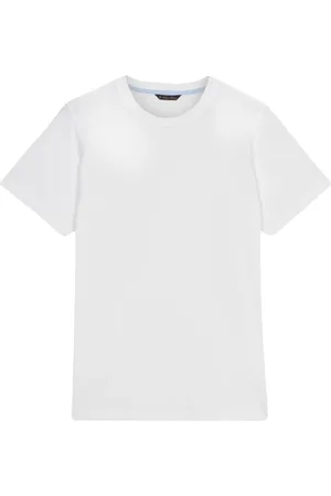 Brooks Brothers Koszulki, Mężczyzna, Biały, L, Bawełna, Biała koszulka z okrągłym dekoltem z bawełny