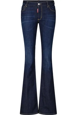 Dsquared2 Jeansy, Kobieta, Niebieski, M, Bawełna, Spodnie dżinsowe typu flared z średnim stanem