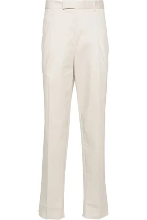 Ermenegildo Zegna Spodnie, Mężczyzna, Beżowy, L, Bawełna, Spodnie bawełniane Slim Fit