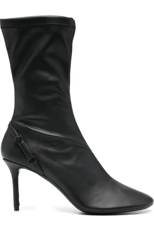 Courrèges Buty, Kobieta, Czarny, 38 EU, Skóra, Czarne skórzane botki na szpilce