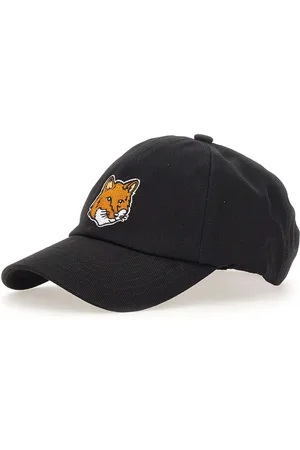 Maison Kitsuné Akcesoria, Kobieta, Czarny, ONE SIZE, Bawełna, Bawełniana czapka baseballowa z naszywką z logo