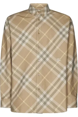 Burberry Koszule, Mężczyzna, Wielobarwność, XL, Bawełna, Koszula z haftowanym wzorem Vintage Check