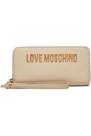 Moschino Akcesoria, Kobieta, Beżowy, ONE SIZE, Skóra, Portfel