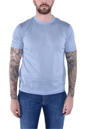 ELEVENTY Koszulki, Mężczyzna, Niebieski, S, Bawełna, Bawełniany T-shirt z Okrągłym Dekoltem